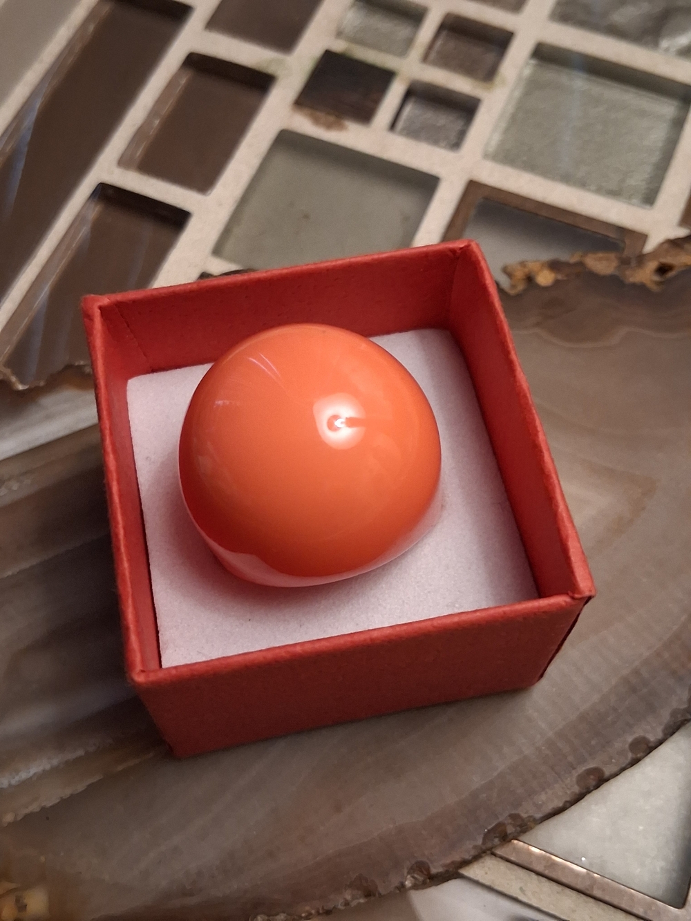 Bold Orange Resin Statement Ring — Women's Fashion Ring